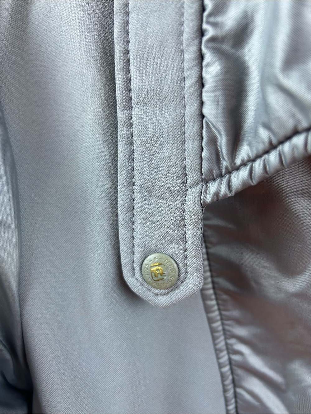 Fendi Jeans Made in Italy Silver Technical Zip Jacket Women’s Large IT 52 - Picture 7 of 14
